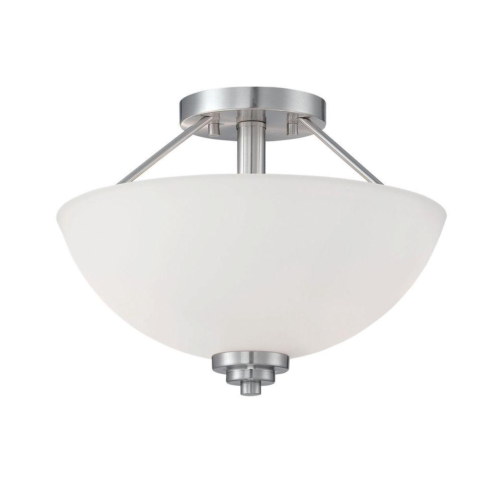 Millennium Lighting 2-Light Satin Nickel Semi Flush Mount with Etched ...