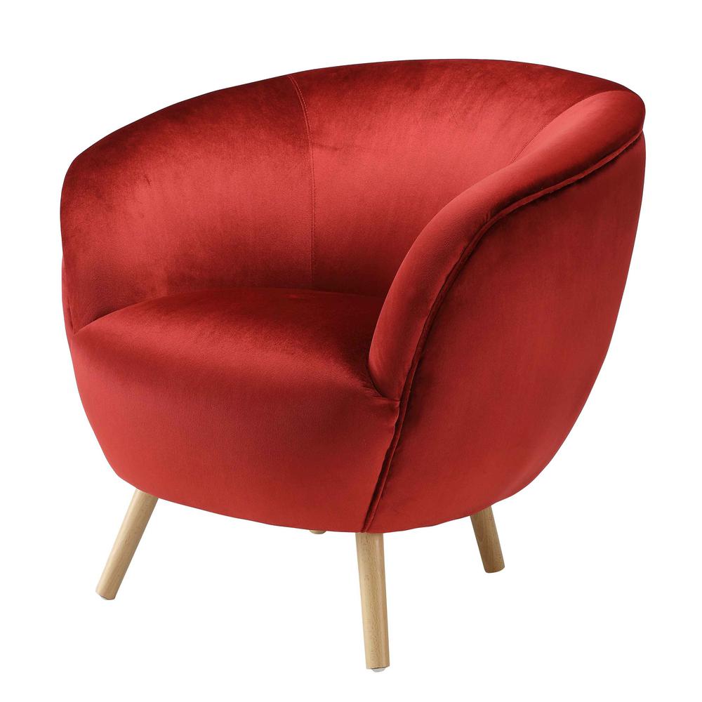 Modern Red Velvet Accent Chairs The Home Depot Aisling Red Accent Chair