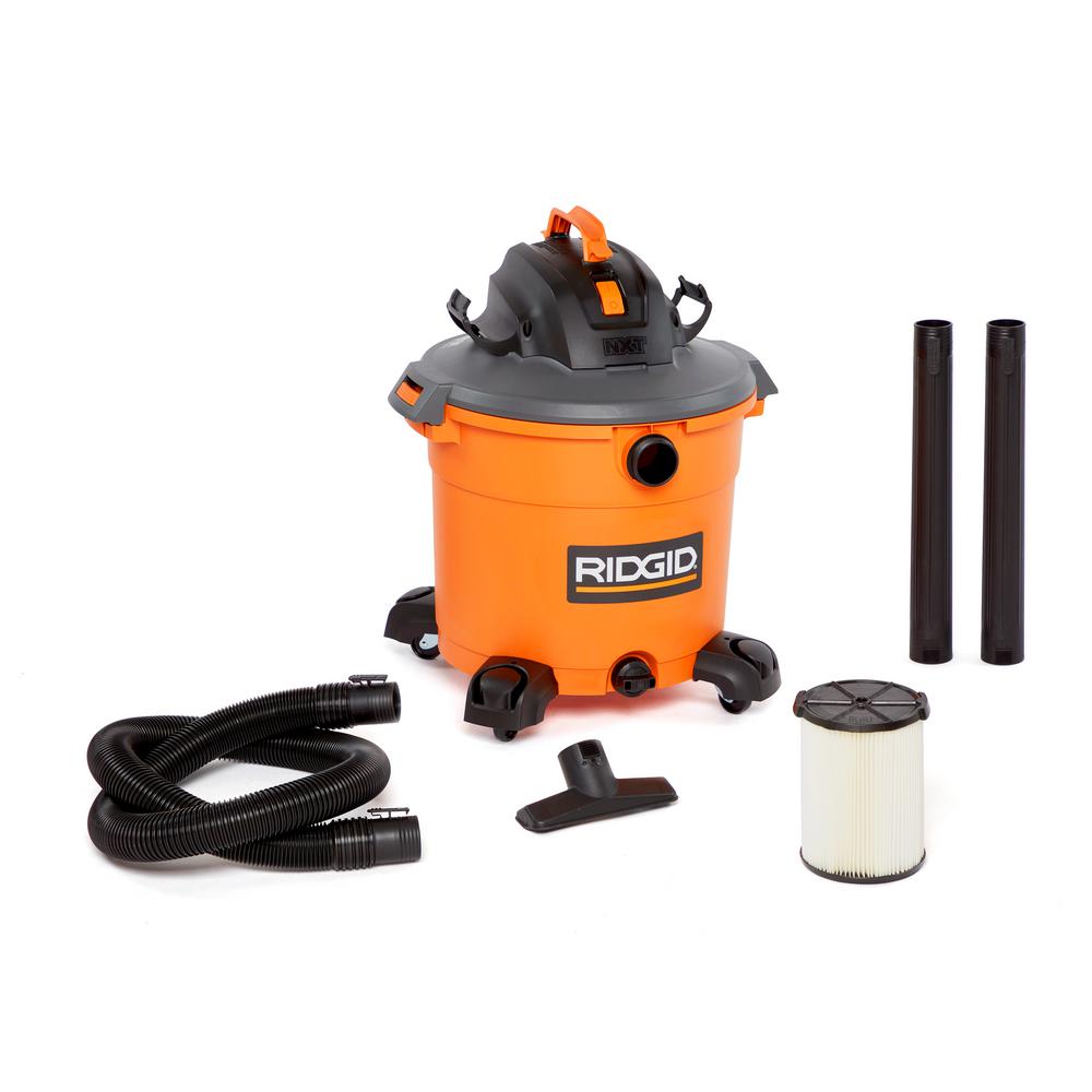 RIDGID 16 Gal. 5.0-Peak HP NXT Wet/Dry Shop Vacuum with Filter, Hose and Accessories, Oranges/Peaches