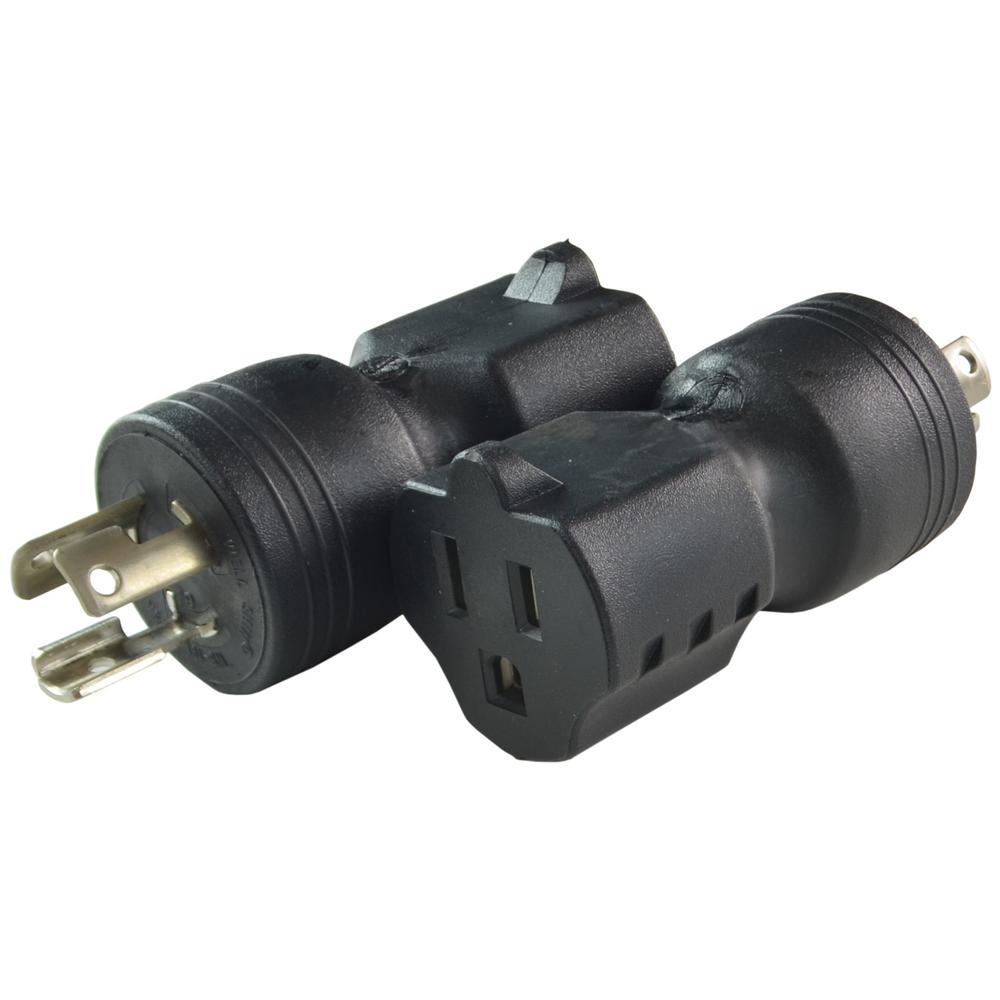 Conntek L515P to 515R 15 Amp 125Volt Black Plug Adapter30120 The