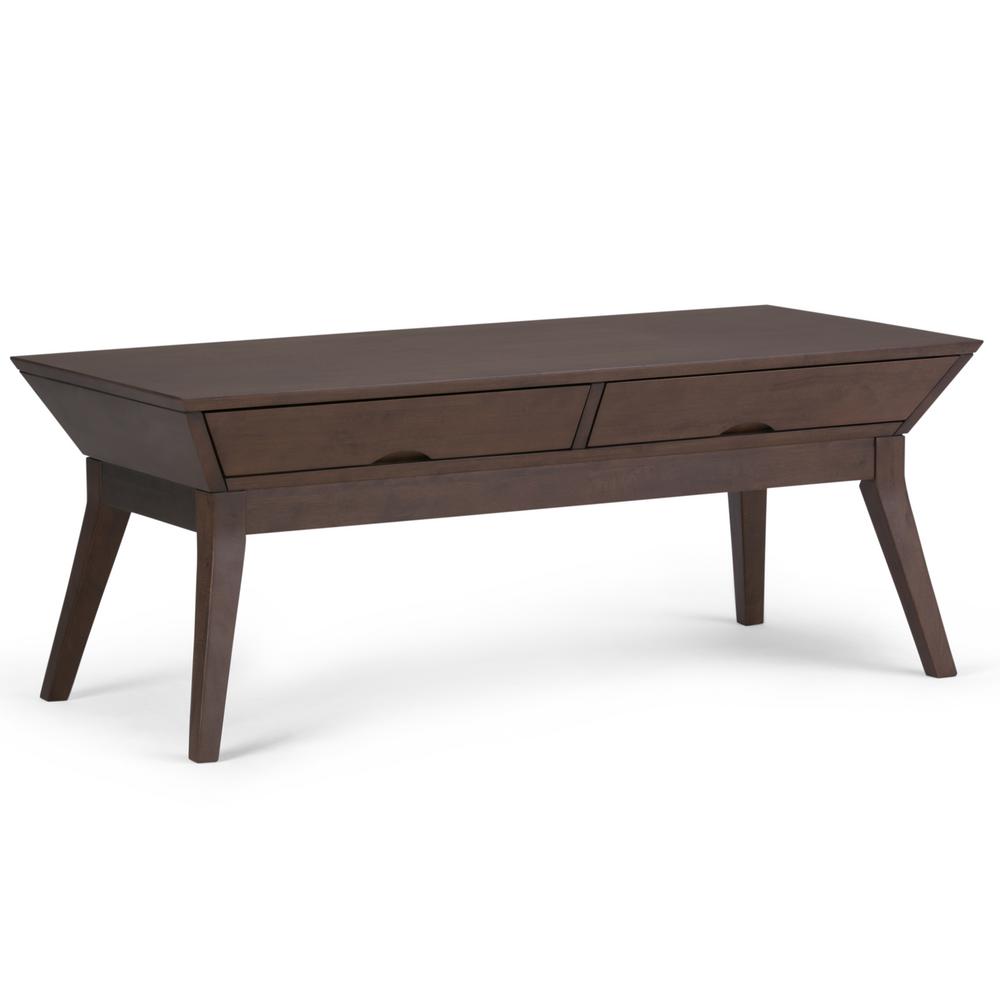 Simpli Home Coffee Table The Depot Tessa Walnut Brown Storage Coffee Table