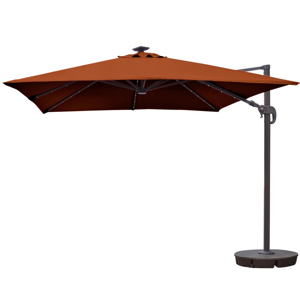 Best Rated Free Shipping Cantilever Umbrellas Patio Square Cantilever Solar Patio Umbrella In Terra Cotta Sunbrella Acrylic