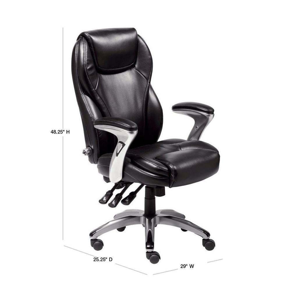 Serta Black Bonded Leather Executive Office Chair 43676 The Home Depot