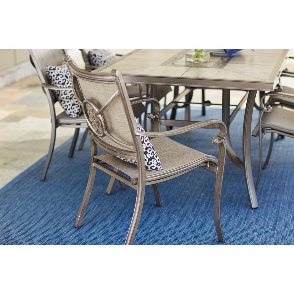 Home Decorators Collection Wilshire Estates 7 Piece Aluminum Sunbrella Sling Outdoor Dining Set S7 Adx05500 The Home Depot