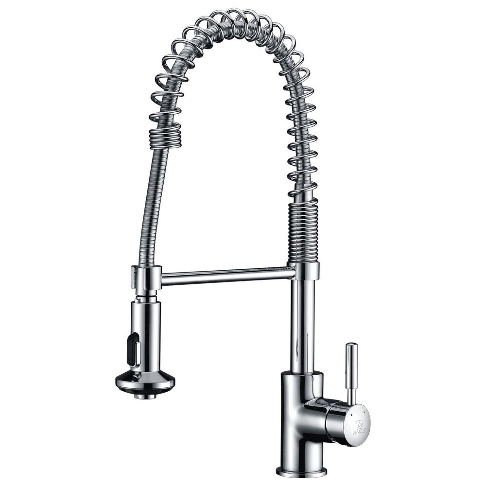 Anzzi Eclipse Single Handle Pull Down Sprayer Kitchen Faucet Anzzi Eclipse Single Handle Pull Down Sprayer Kitchen Faucet In Polished Chrome