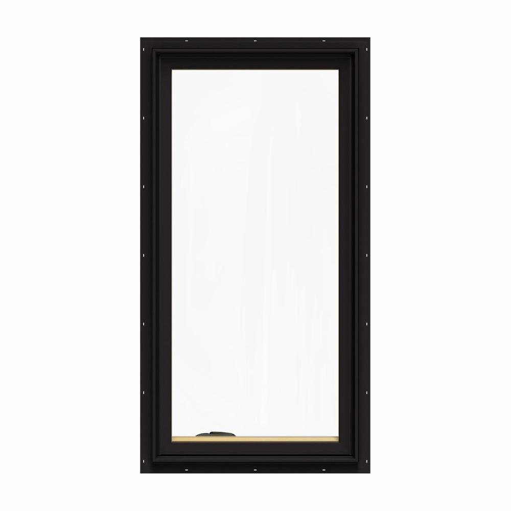 JELDWEN 24 in. x 48 in. W2500 Series Black Painted Clad Wood LeftHanded Casement Window with