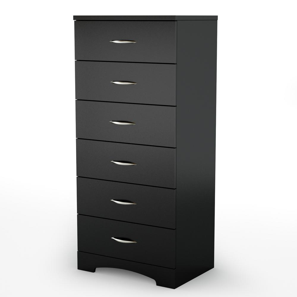 South Shore Step One 6 Drawer Pure Black Chest Of Drawers 3107066