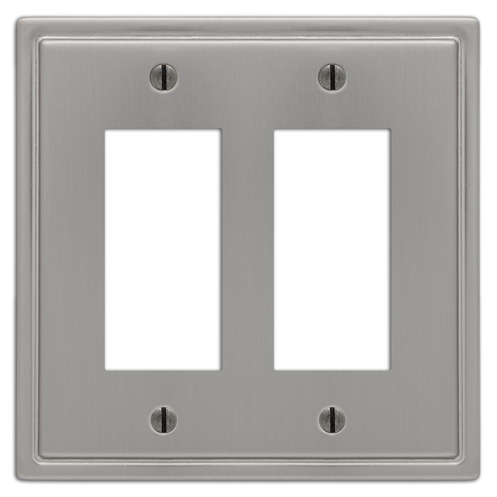 Amerelle Nickel 2-gang Decorator Rocker Wall Plate (1-pack)-148rrbn 