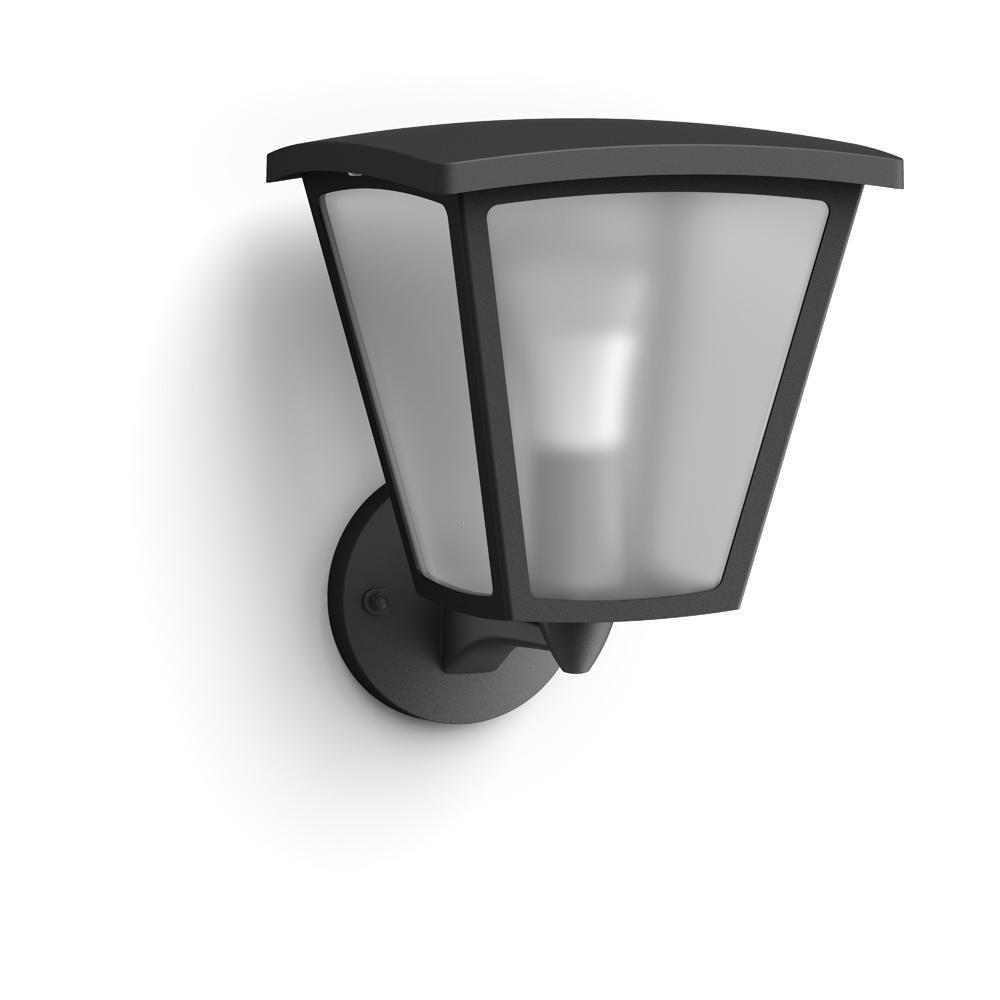 Led Philips Outdoor Lighting The Home Depot Hue White Inara Black Outdoor Led Wall Mount Sconce With Smart Wireless A19 Light Bulb