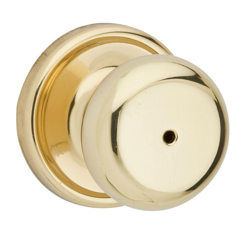Kwikset Hancock Polished Brass Bed/Bath Knob730H 3 6AL RCS The Home
