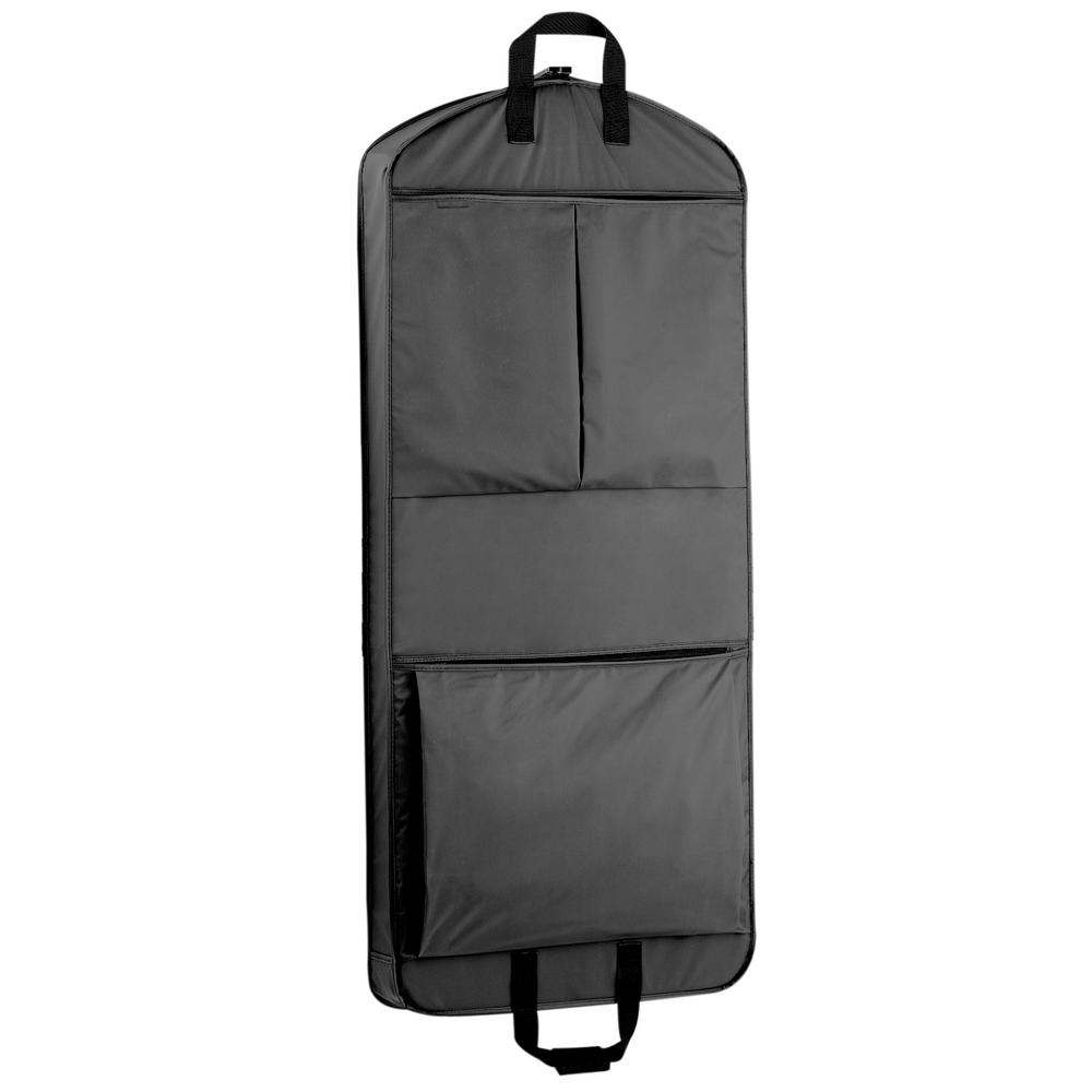 Wallybags 52 In Dress Length Carry On Xl Black Garment Bag With 2 Dress Length Carry On Xl Black Garment Bag With 2 Pockets And Extra Capacity 859 Blk The Home Depot