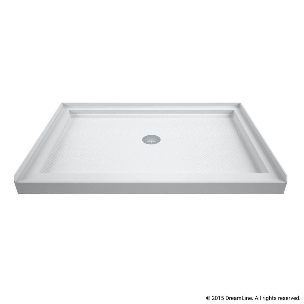 Dreamline Slimline 48 In W X 32 In D Single Threshold Shower Base In White Dlt The Home Depot