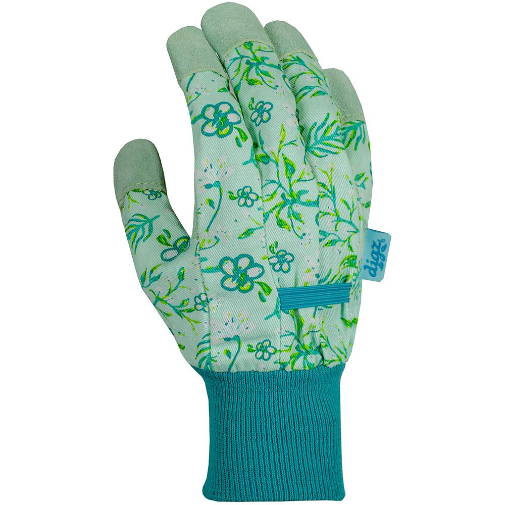 Digz Leather Palm With Knit Wrist Women S Medium Green Glove 79866 012 The Home Depot