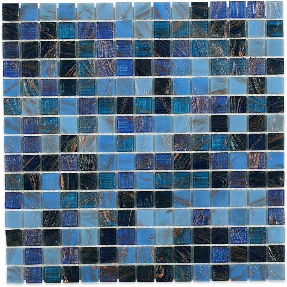 Ivy Hill Tile Bahama Blue 13 In X 4 Mm Glass Mosaic Floor And Wall