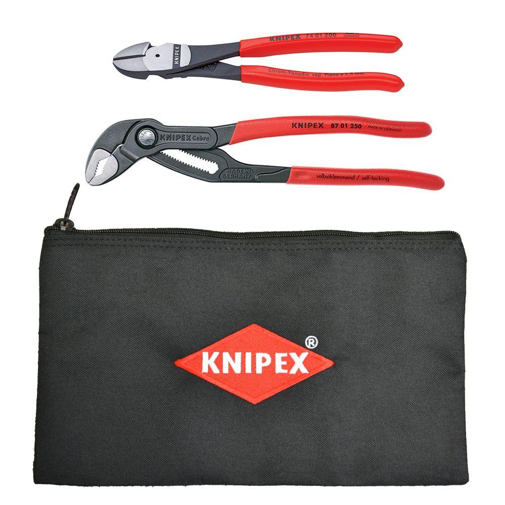 KNIPEX Cobra 10 in. Box Joint Pliers/8 in. Diagonal Cutting Pliers Set