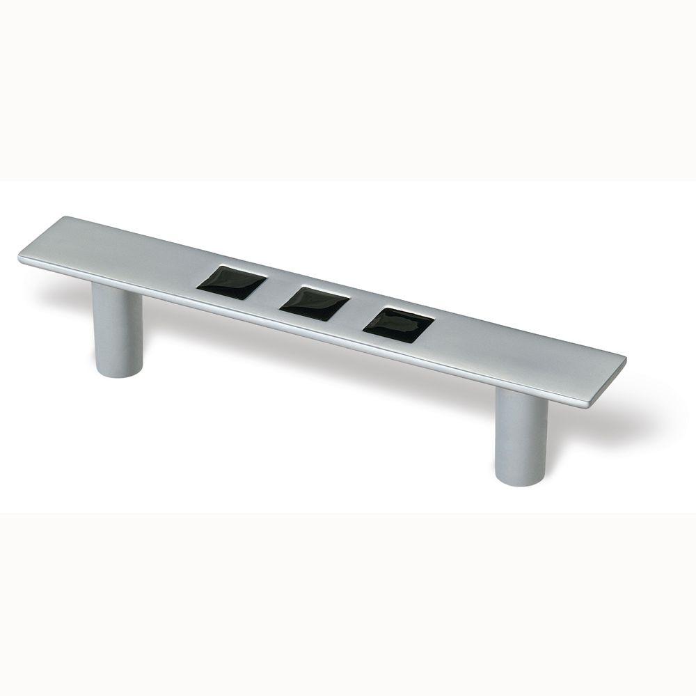 Siro Designs Drawer Pulls Cabinet Hardware The Home Depot Rio Matte Chrome And Black 96mm Pull