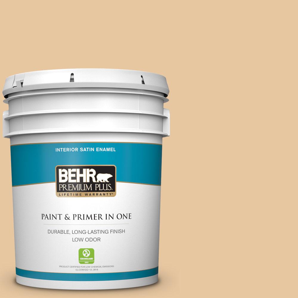BEHR PREMIUM PLUS 5 gal. PPU415 Jasper Cane Satin Enamel Low Odor