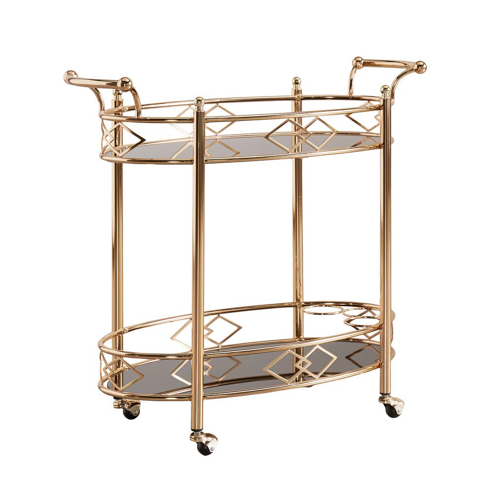 HomeSullivan Ariella Rose Gold Bar Cart40619GD07BK The Home Depot
