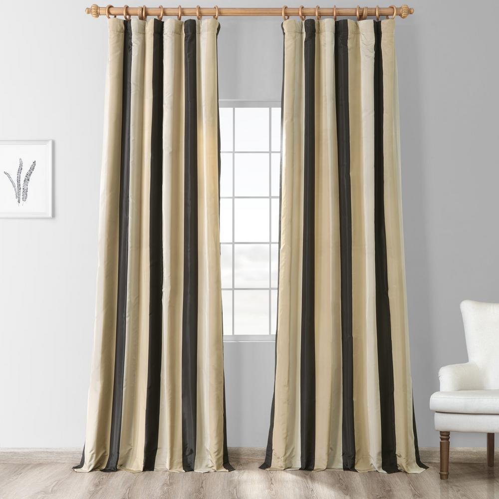 Exclusive Fabrics And Furnishings Sake Multi Colored Room Darkening Faux Silk Taffeta Stripe