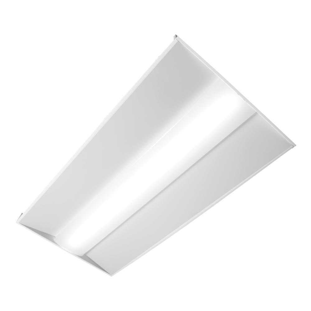 Photo 1 of 2 ft. x 4 ft. White Integrated LED Architectural Troffer with 4200 Lumens, 4000K, Dimmable
