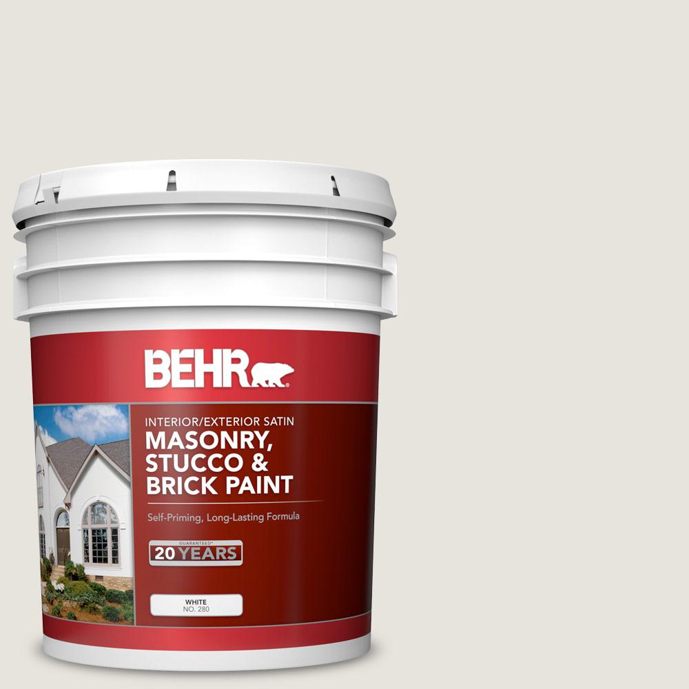 BEHR 5 gal. 790C1 Irish Mist Satin Interior/Exterior Masonry, Stucco