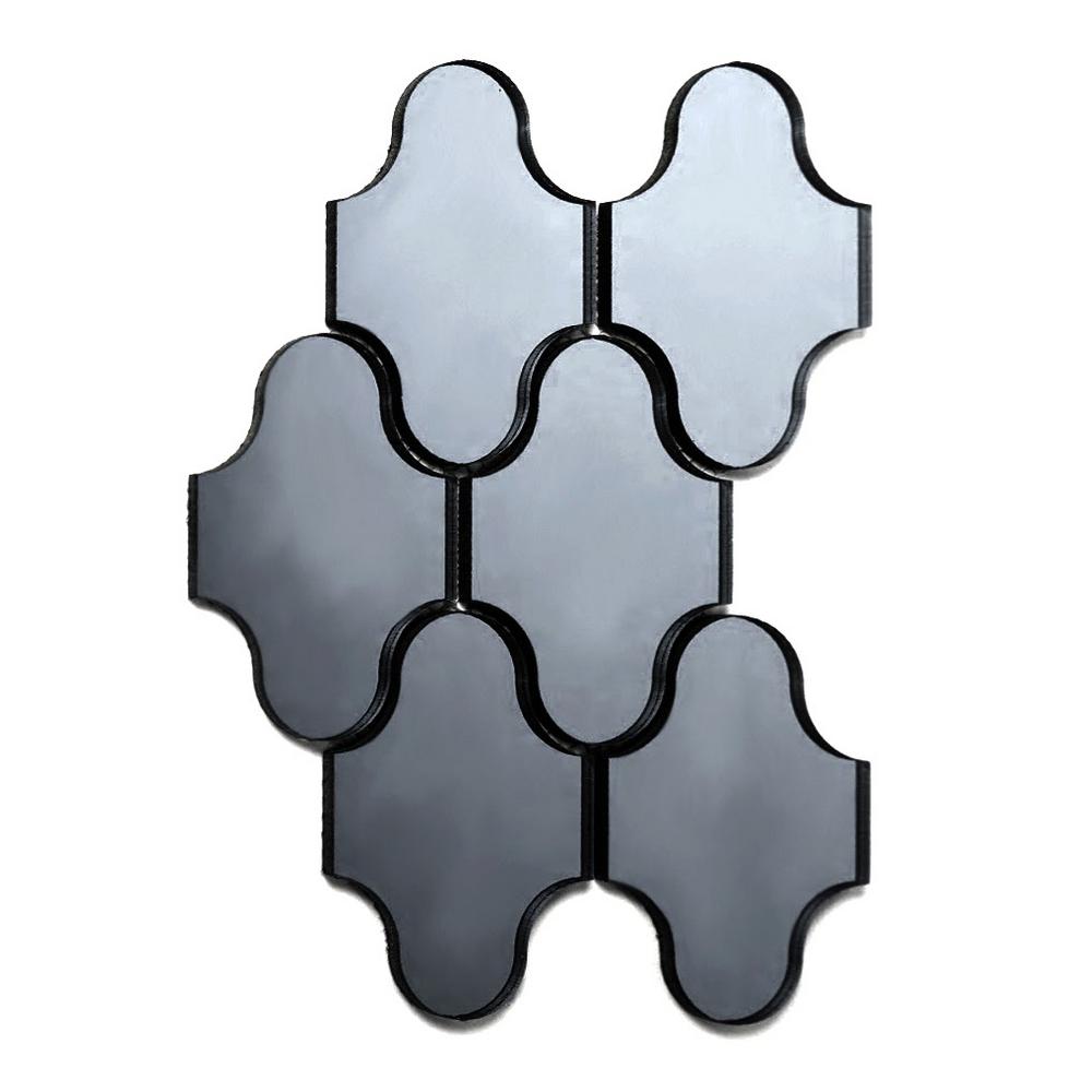 Abolos Blue Gray Mosaic 4 In X 5 Reflective Glass Mirror Mesh Mounted Decorative Bathroom Wall Backsplash Tile Sq Ft