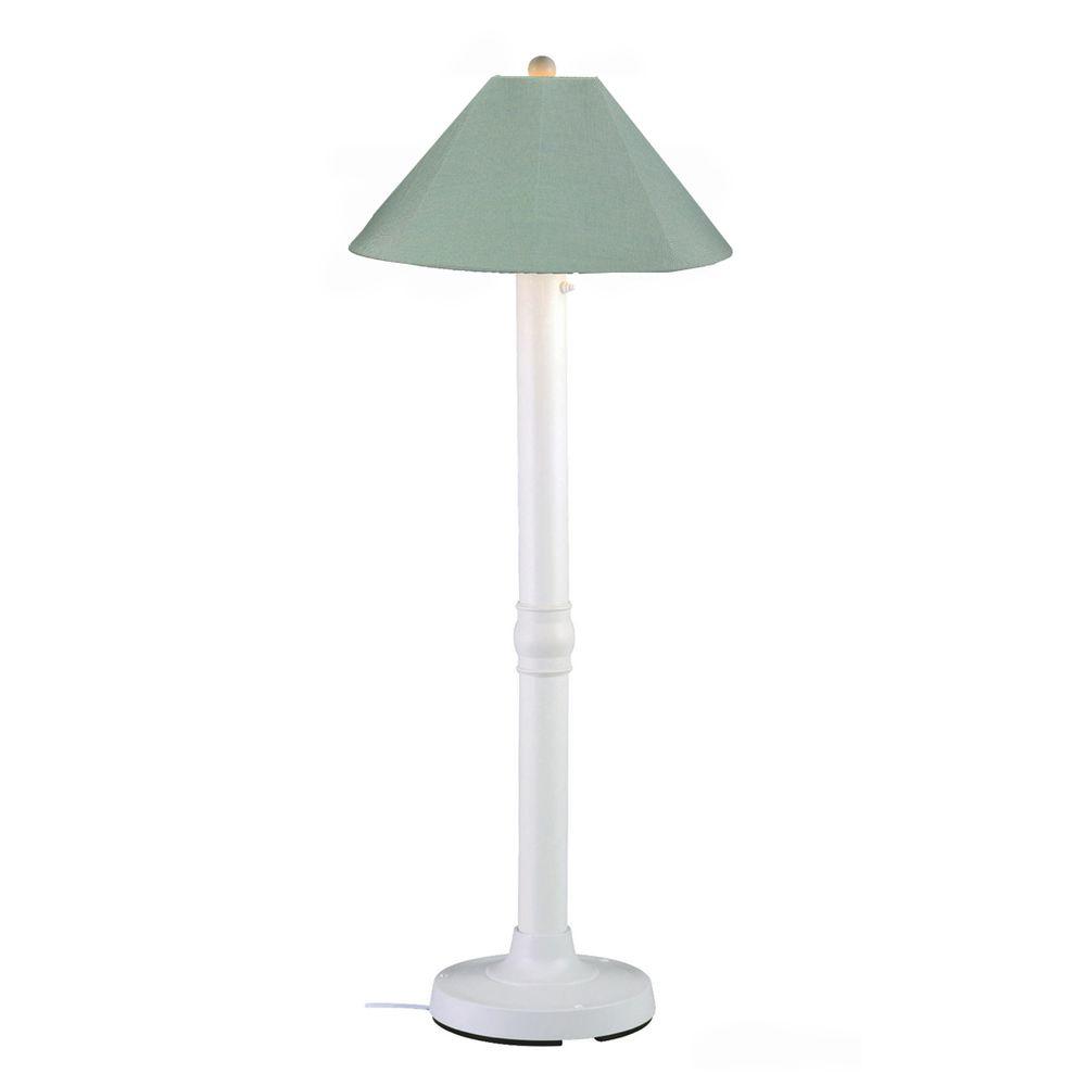 Patio Living Concepts Seaside 60 in. Bronze Outdoor Floor Lamp with Natural Linen Shade 25627