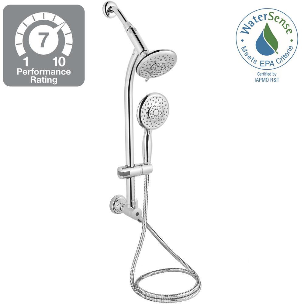 Wall Bar Shower Kits Systems The Home Depot 5 Spray Wall Bar Shower Kit In Chrome