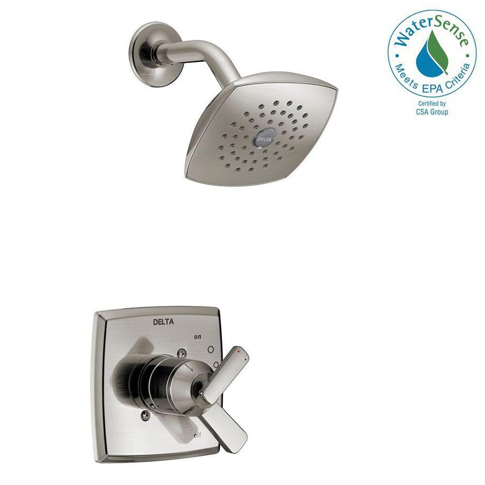 Delta Ashlyn 1 Handle Pressure Balance Shower Faucet Trim Kit In Stainless Valve Not Included Delta Ashlyn 1 Handle Pressure Balance Shower Faucet Trim Kit In Stainless Valve Not Included