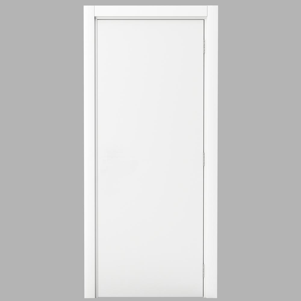 Vert 36 In X 80 In Modern Flat White Right Handed Solid Core Wood Single Prehung Interior Door