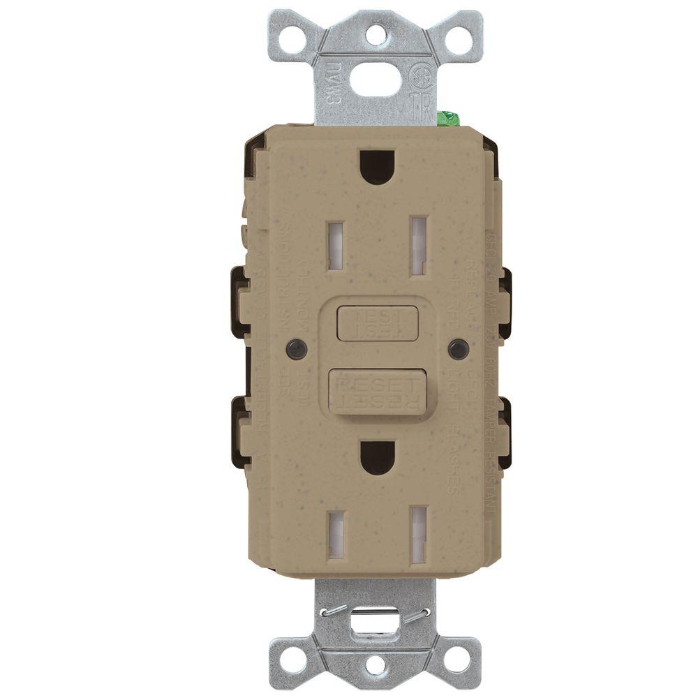 Lutron Satin Colors 15Amp TamperResistant GFCI Duplex Receptacle