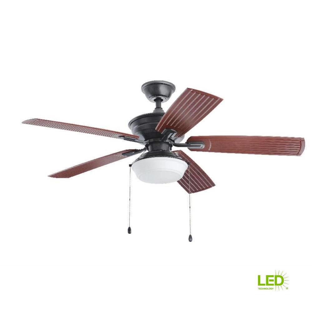 Black Coastal Integrated Led Ceiling Fans With Lights