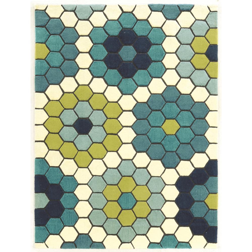 Linon Home Decor Le Soliel Tiles Blues And Green 2 Ft X 3 Linon Home Decor Le Soliel Tiles Blues