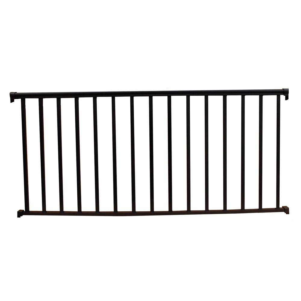 EZ Handrail 6 ft. x 42 in. Textured Black Aluminum ...