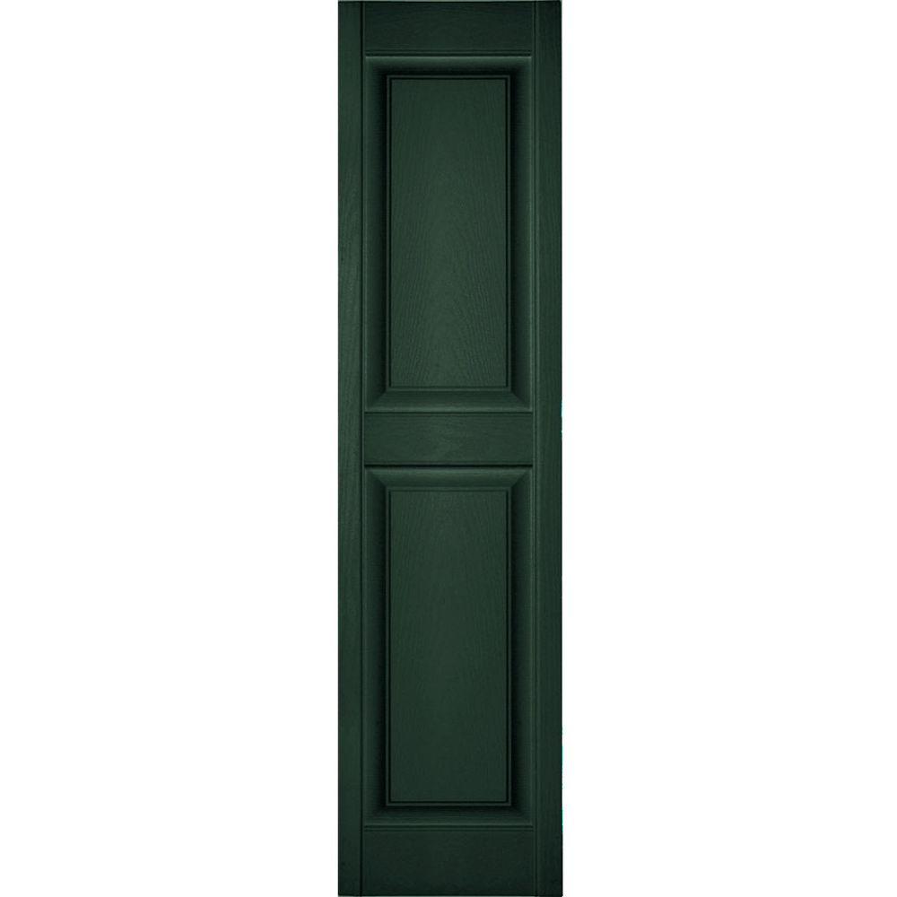 12 x 51 Midnight Green Ekena Millwork LP2S12X05100MG Lifetime Vinyl Standard Two Equal Raised Panel Shutters