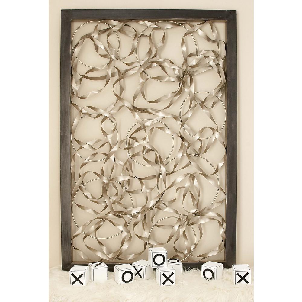 Litton Lane 60 In X 40 Contemporary Silver Twisted Nickel And Contemporary Silver Twisted Nickel