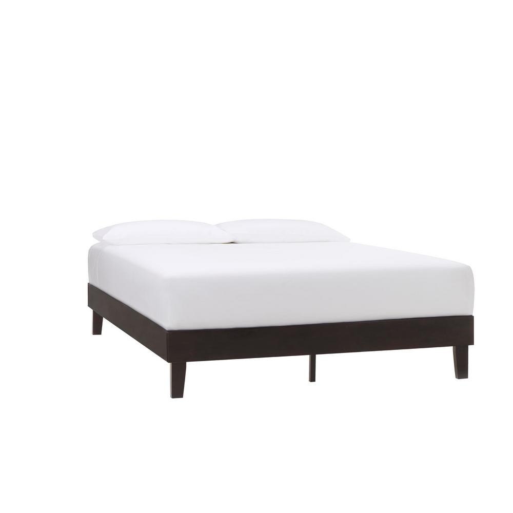 Beckdale Ebony Wood King Platform Bed (75.55 in. W x 12 in. H)