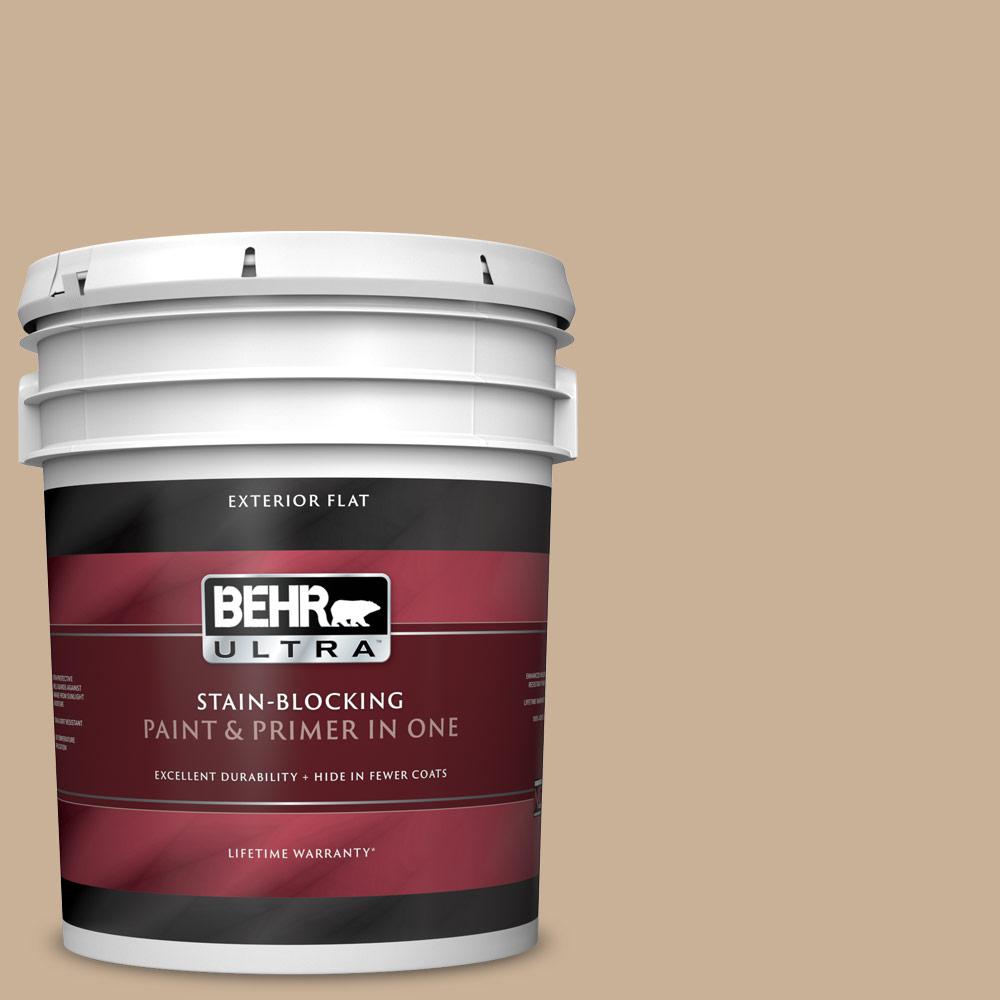 BEHR ULTRA 5 gal. MQ246 Basswood Flat Exterior Paint and Primer in