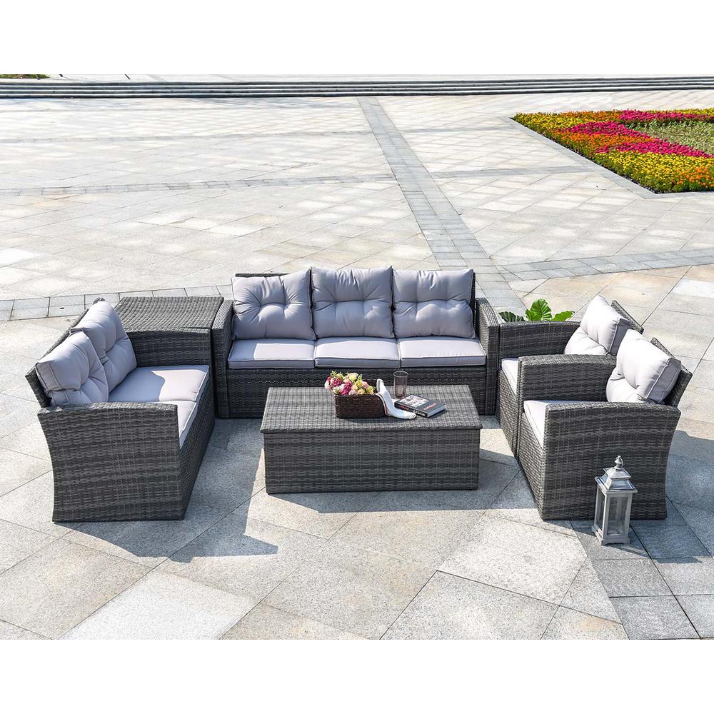 Direct Wicker Sunny Gray 6 Piece Patio Conversation Set With Cushions And Storage Box Pas 1503 Gr The Home Depot - Patio Conversation Sets With Storage Direct Wicker Sunny Gray 6 Piece Patio Conversation Set With Cushions And Storage Box Pas 1503 Gr The Home Depot - Patio Conversation Sets With Storage