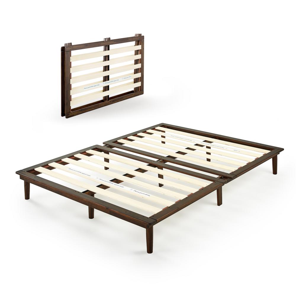 Zinus Letto Piattaforma In Bambù - 189x136x82 Cm (Continenale) - Struttura Letto Con Doghe, Capacità 320kg - 2
