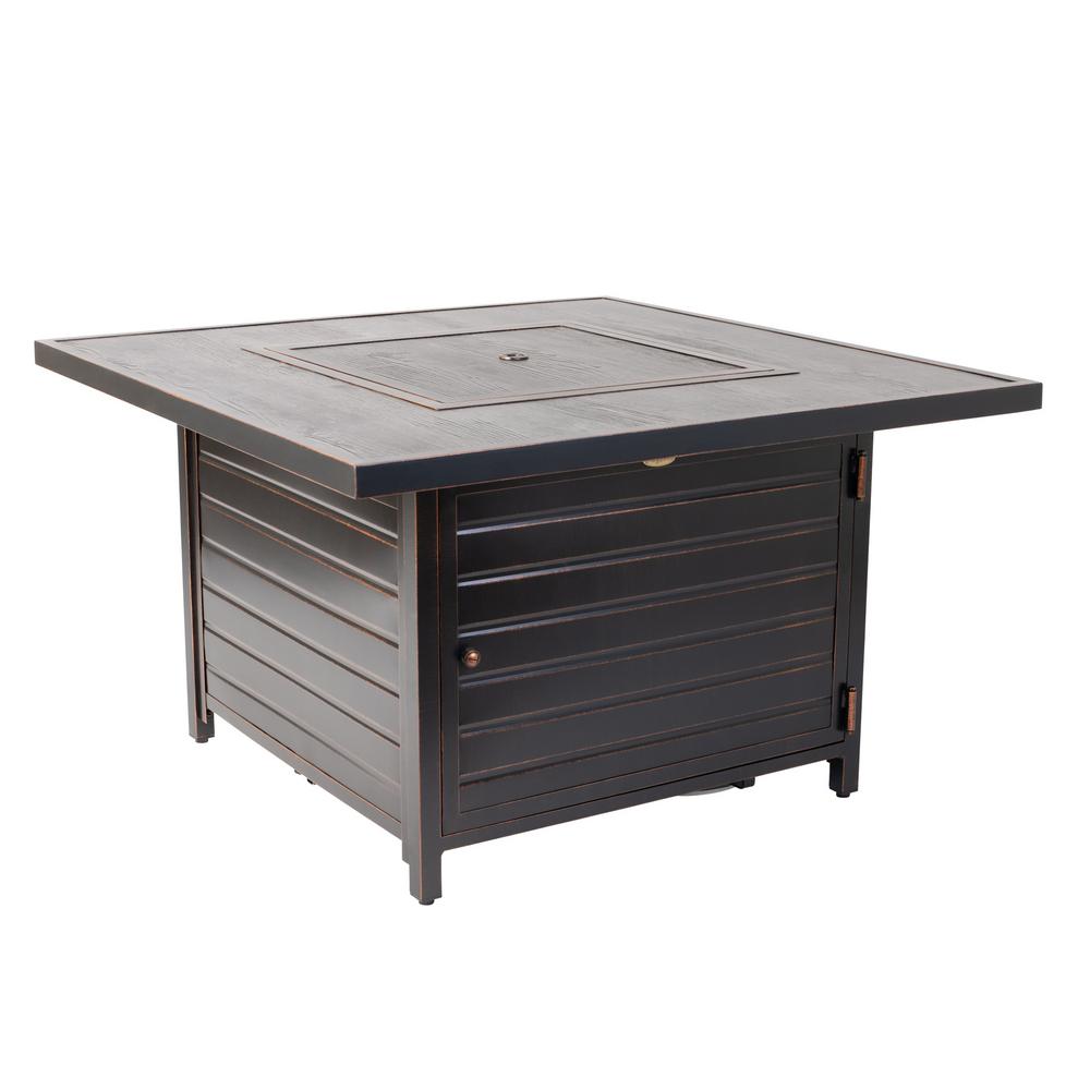 Hampton Bay Bay Hill 40 In Steel Outdoor Slate Fire Pit Table In