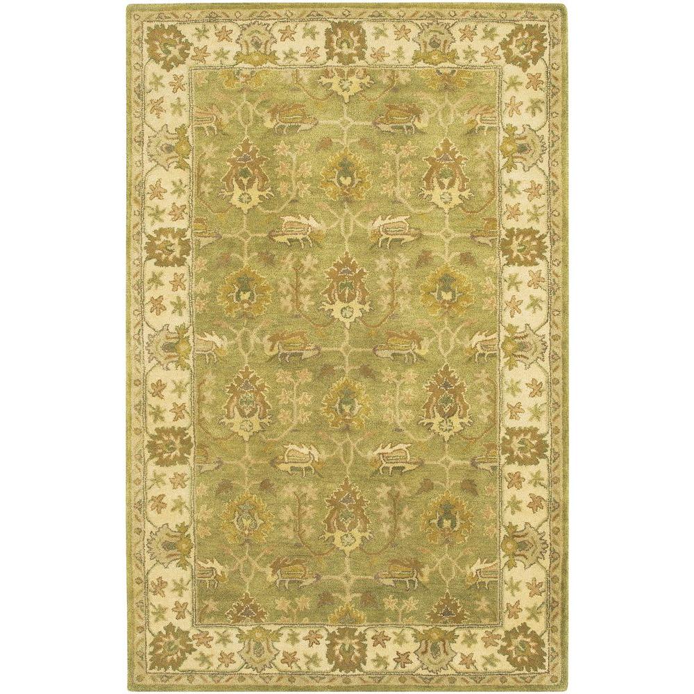 Chandra Adonia Green Ivory Olive Brown 5 Ft X 8 Indoor Area Rug
