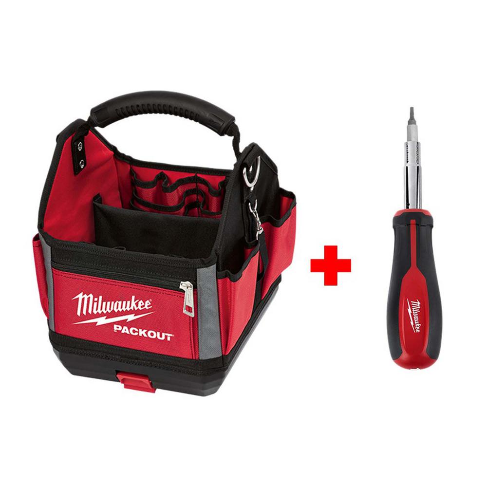 10 in. PACKOUT Tote with 11-in-1 Multi-Tip Screwdriver with Square Drive Bits 10 in. PACKOUT Tote with 11-in-1 Multi-Tip Screwdriver with Square Drive Bits