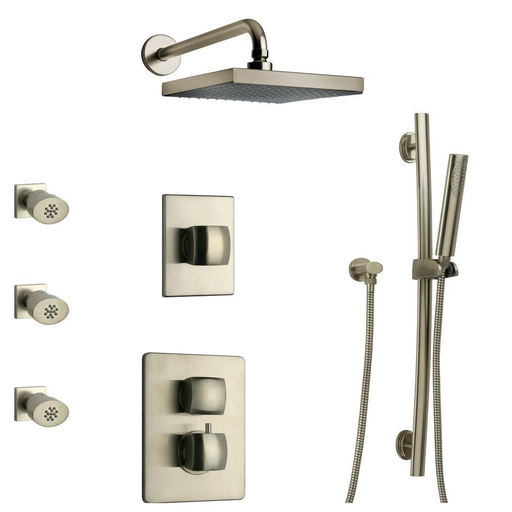 Latoscana Lady 30 In 3 Jet Shower System With Slide Bar Handshower 3 Jet Shower System With Slide Bar Handshower Rain