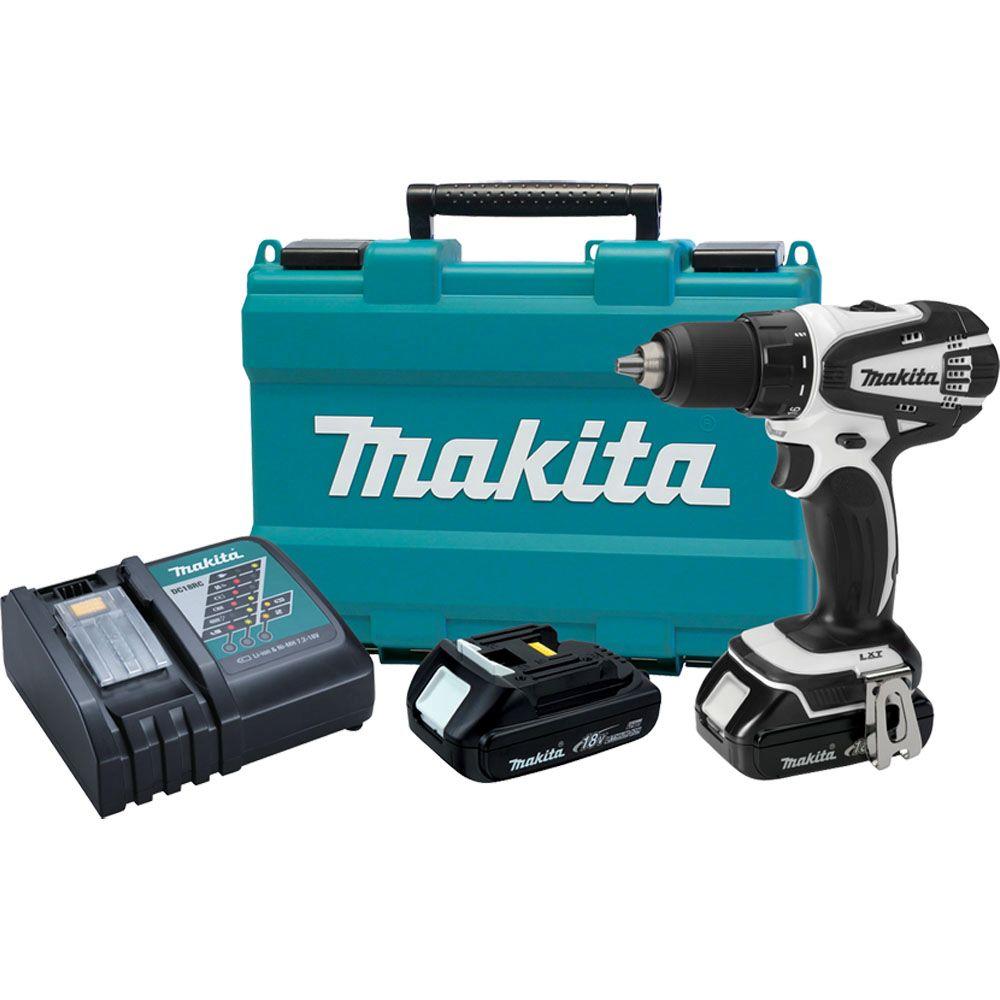 UPC 088381655873 product image for Makita Tool Sets 18-Volt Lithium-Ion 1/2 in. Cordless Compact Drill Kit XFD01CW | upcitemdb.com