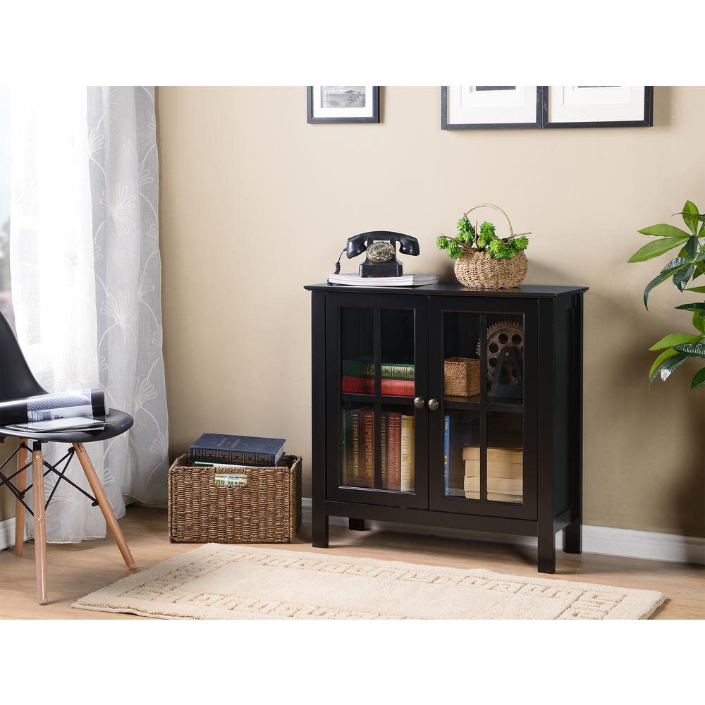 Os Home And Office Furniture Black Glass Door