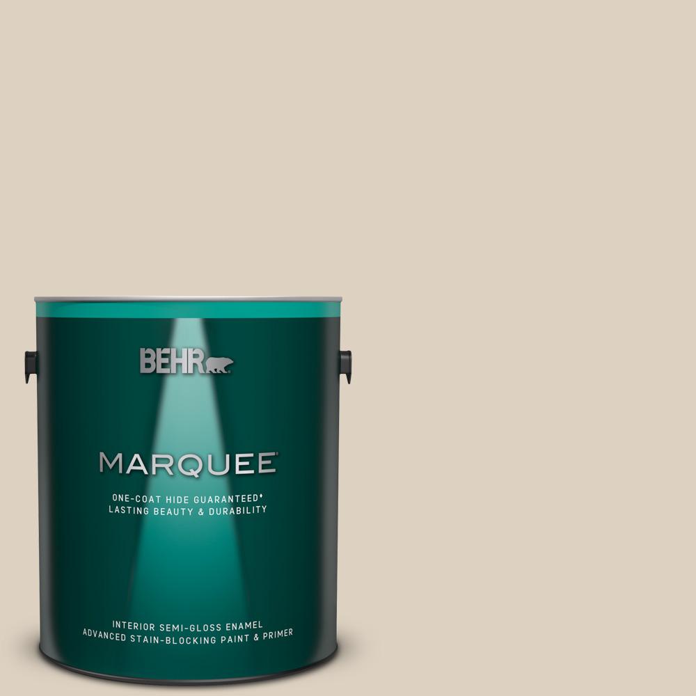 Behr Marquee 1 Gal Or W07 Spanish Sand Semi Gloss Enamel Interior Paint And Primer In One