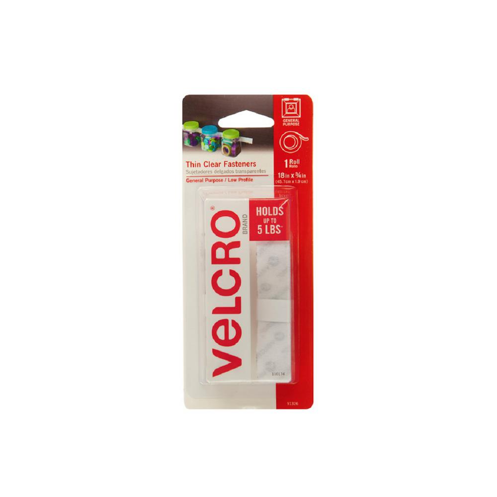 VELCRO General Purpose //low profile fasteners 15 x 3//4 clear
