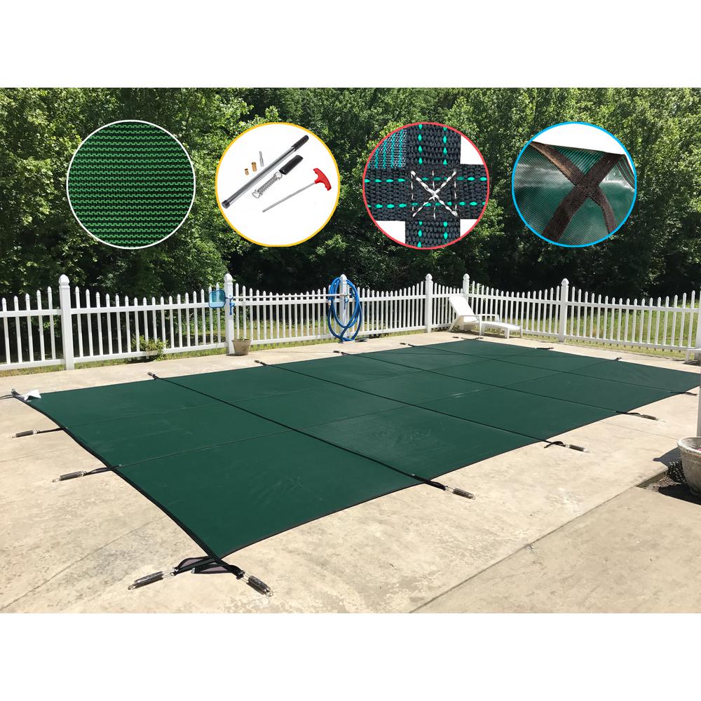 WaterWarden 16 ft. x 32 ft. Rectangle Green Mesh In-Ground ...