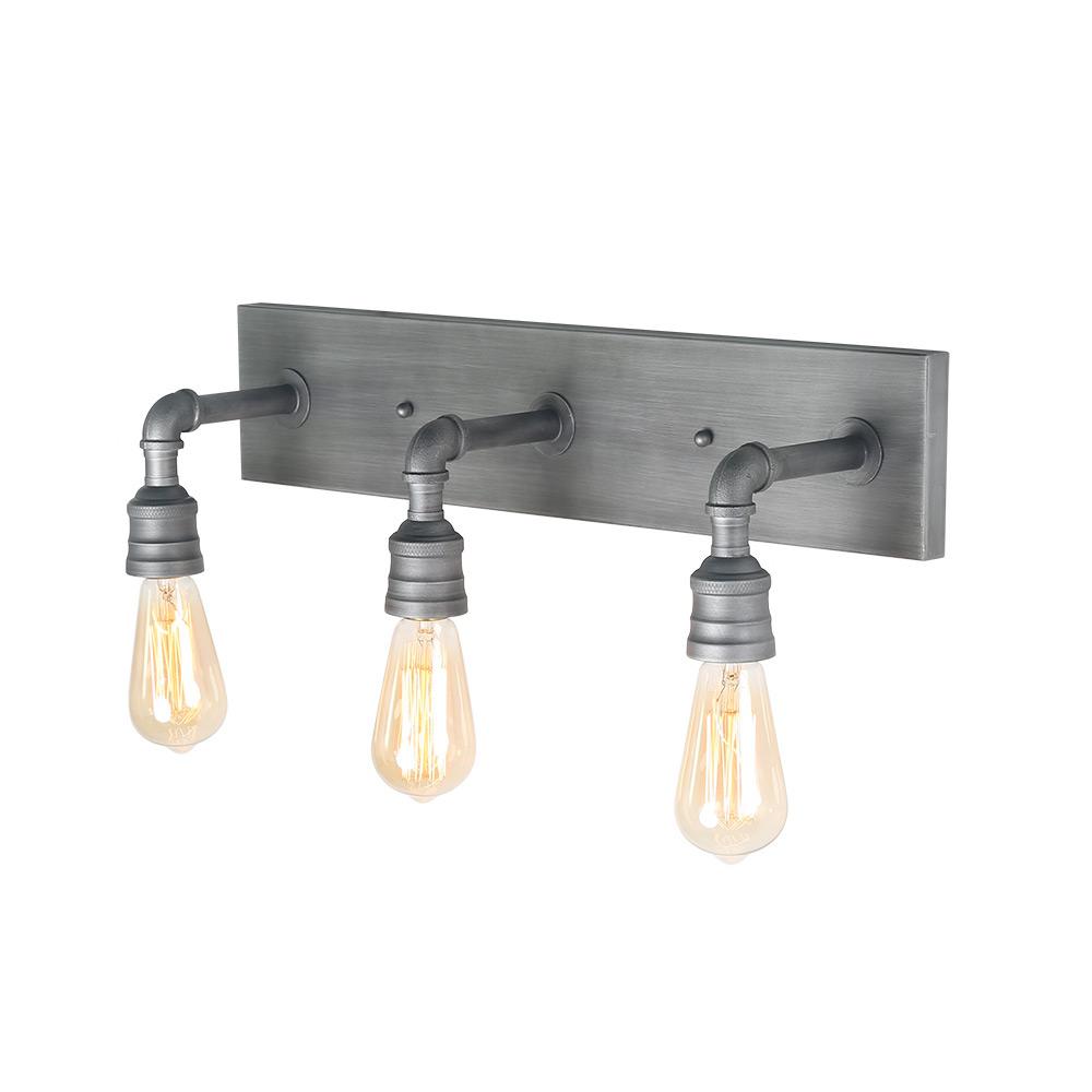 LNC 3-Light Aged Silver Bath Lighting Vanity Light-A03379 ...